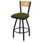 Holland Bar Stool Co 25" Swivel Counter Stool, Black Wrinkle, Nat Back, Graph Parrot Seat X830 - alternate 1